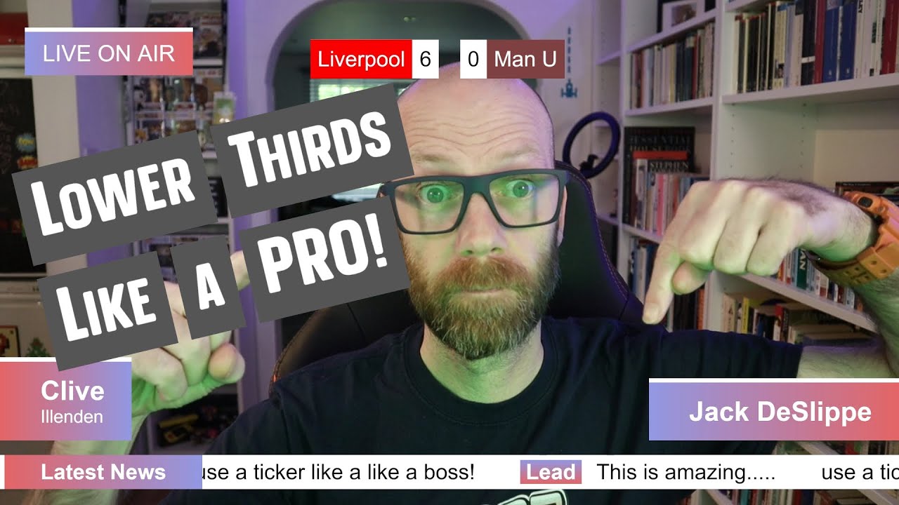 OBS lower thirds tutorial showing broadcast-style name and title graphics