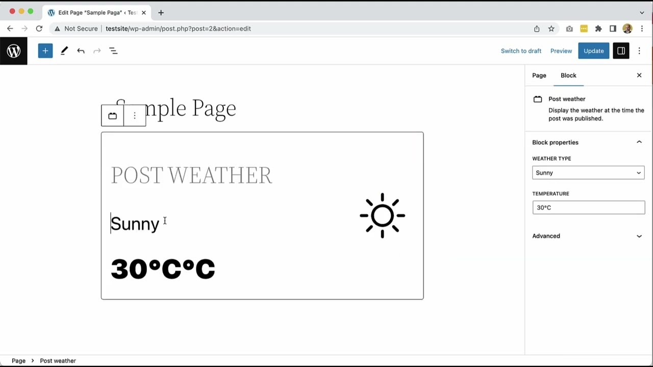 Displaying Weather Icons with Block Condition Action