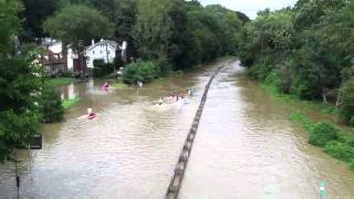 preview picture of video 'Swimming in the Saw Mill River Parkway in Hastings after Hurricane Irene'
