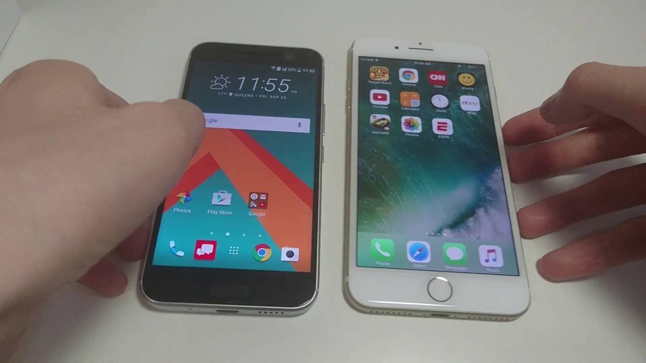iPhone 7 Plus vs HTC 10 Speed Test, AnTuTu, Camera Speed, Fingerprint Scanner