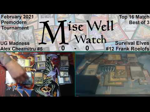 February 2021 Premodern Monthly - Top 16 Match - UG Madness vs Survival Elves