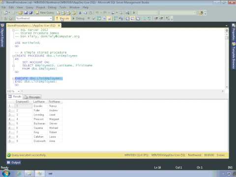 Sql 2012 Developer Tutorial Stored Procedures