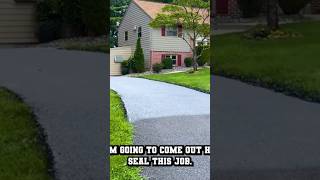 Sealing driveway while prepping 2 others #asphalt #construction #blacktop #pavement #sealer