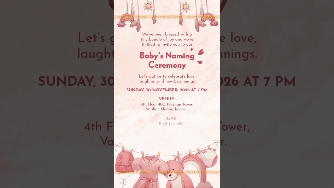 Soft Blue Baby Boy Naamkaran Card