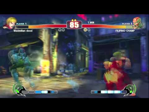 Street Fighter 4: Maximilian(Ken) vs FILIPINO CHAMP(Dhalsim) PT1