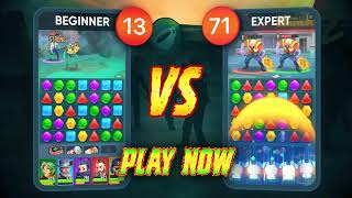Puzzle Raiders: Match3 RPG game - Beginner VS Expert