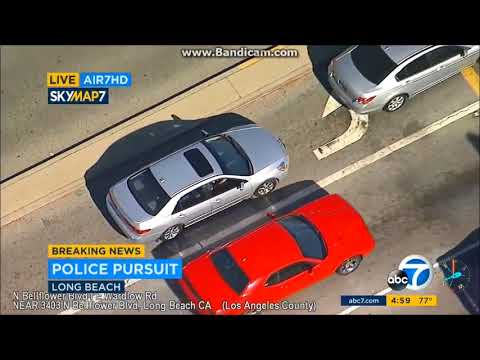 Long Beach California Police Chase stolen car