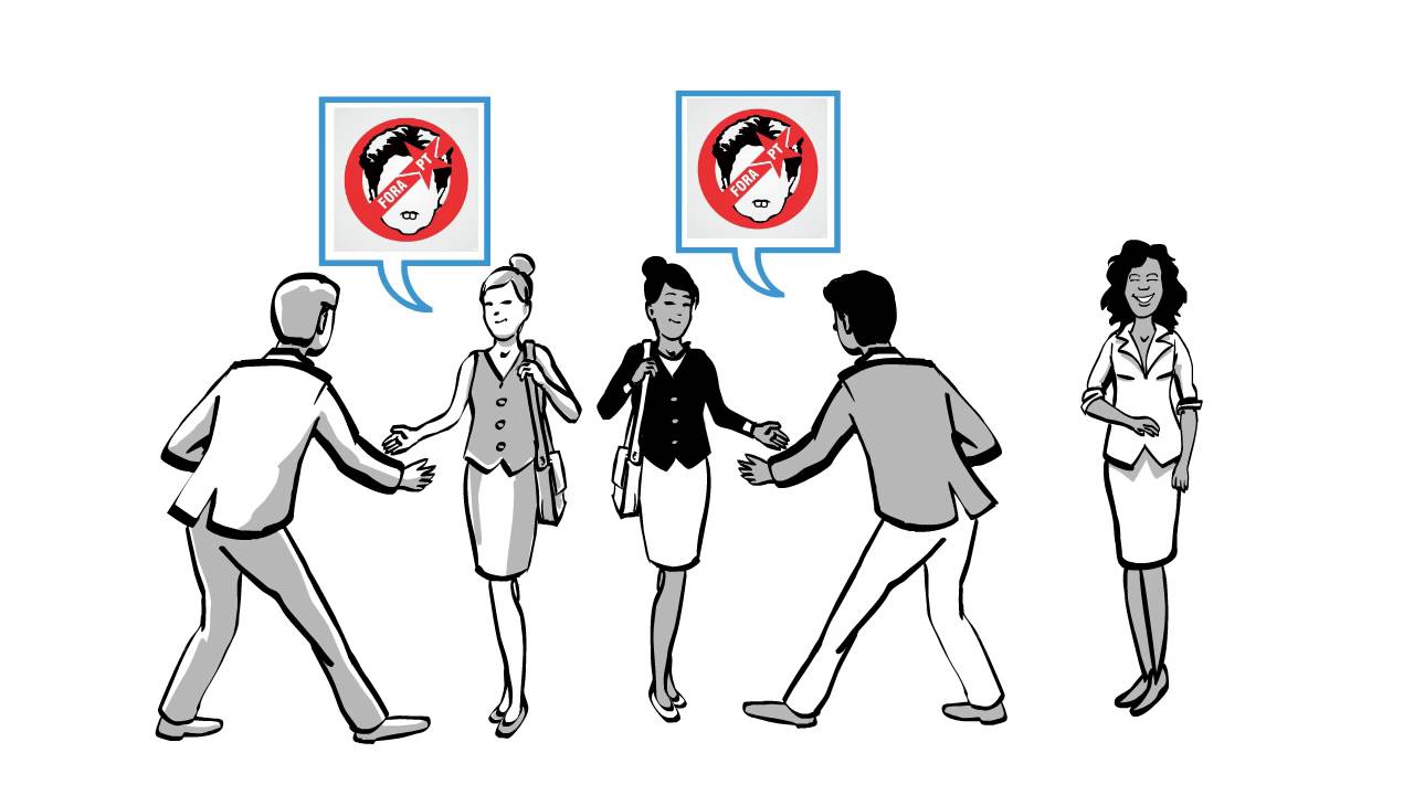 Animação sobre Newsmaking, agenda Setting e Espiral do silêncio.