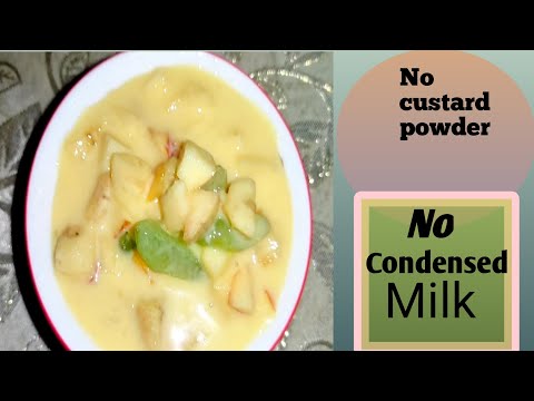fruit custard without custard powder | fruit custard recipe | fruit custard