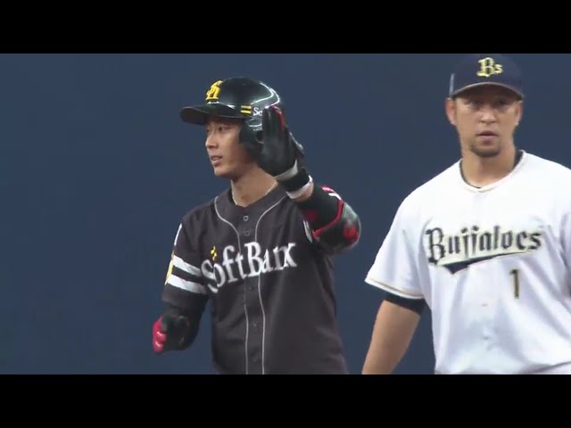 【9回表】均衡を破った!! ホークス・今宮の2点タイムリー2ベース!! 2017/10/1 Bs-H