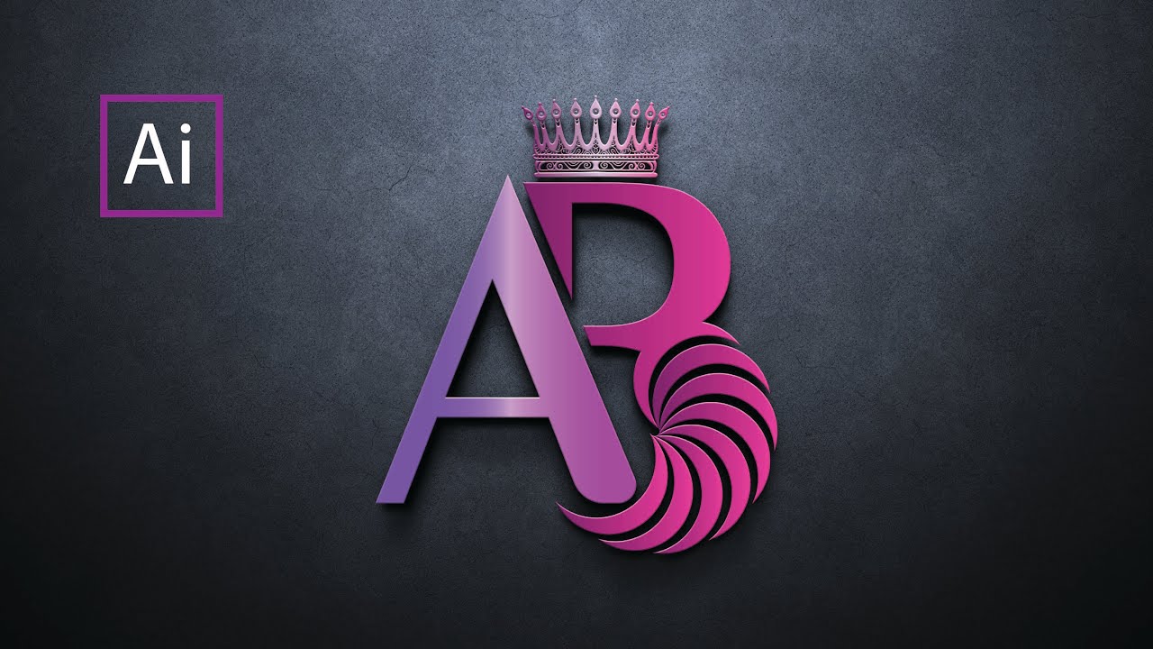 Logo Design - Letter Logo - A+ B in Adobe illustrator |Graphic Design| Brand Logo 2024 #1k view#art
