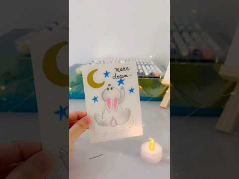 How to Draw a Cute Bunny Under the Moon 🌙 | Easy Drawing for Beginners #shorts #drawing