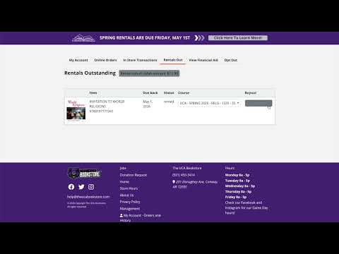 Click to watch: Rental Return Label Process - The UCA Bookstore