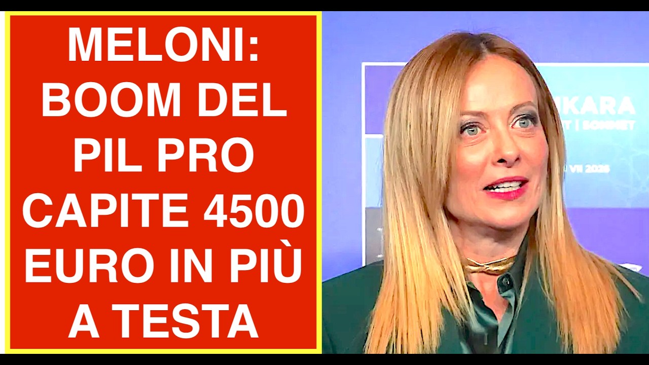 MELONI: BOOM DEL PIL PRO CAPITE 4500 EURO IN PIÙ A TESTA