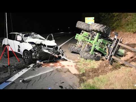 Hockenheim: Schwerer Unfall auf B39 - Mann aus Traktor geschleudert!