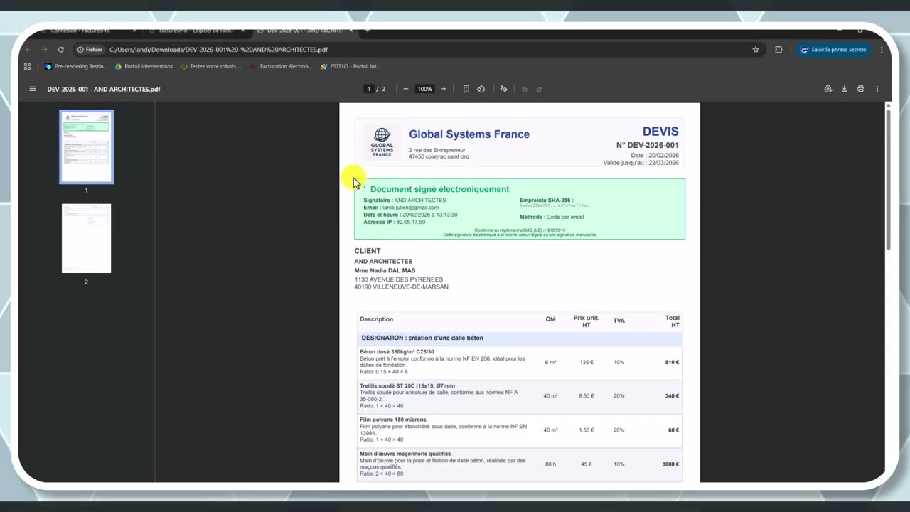 Tutoriel vidéo : Signature électronique (détail) — Formation FacturesPro