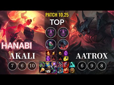 TLN Hanabi Akali vs Aatrox Top - KR Patch 10.25