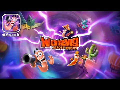iOS (Apple Arcade) Gameplay - Worms Across Worlds