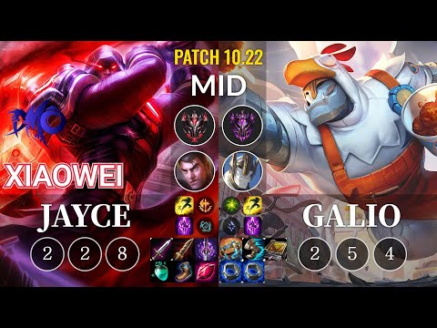 DMO Xiaowei Jayce vs Galio Mid - KR Patch 10.22