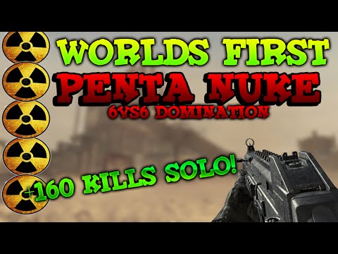 World's first PENTA NUKE in Domination 6VS6 *SOLO* - (161kills) My best CoD GP - MW2