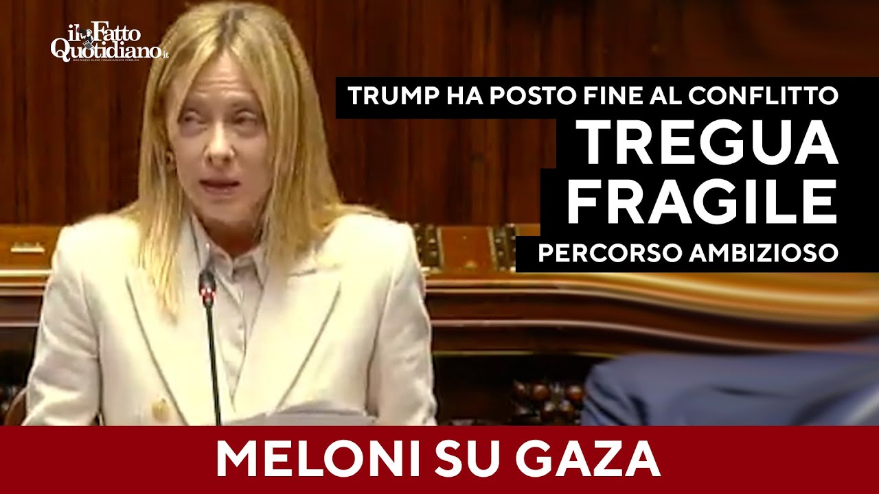 Meloni su Gaza: "Trump ha posto fine al conflitto. La tregua è fragile ma il percorso ambizioso"