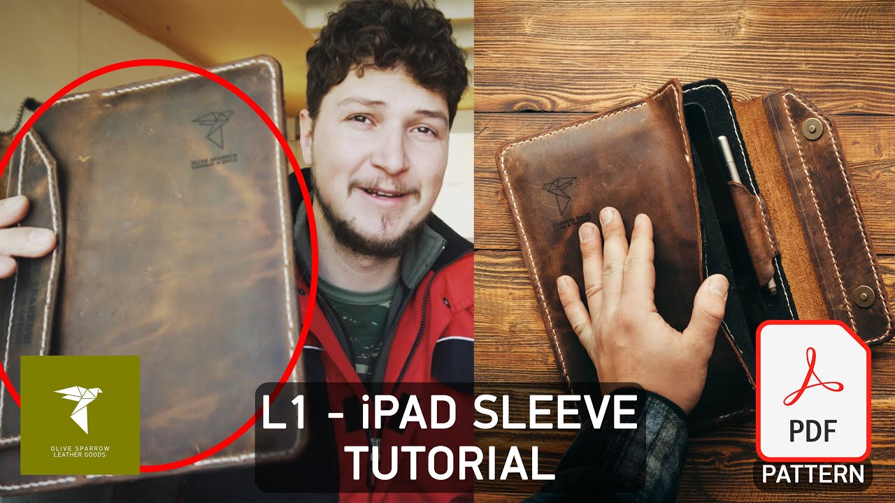 Making a leather iPad Pro sleeve - Olive Sparrow Crafts tutorials