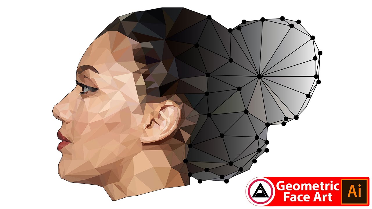 Geometric Face Vector Art | Adobe Illustrator Art Drawing Tutorials