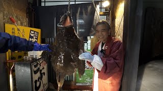 【料理人歴55年】大きなアンコウを吊るし切りで捌く!!