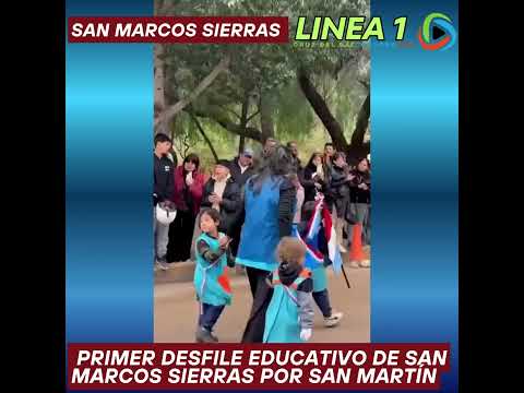San Marcos Sierras hizo historia: primer desfile educativo en homenaje a San Martín