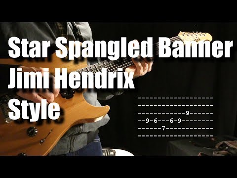 The Star Spangled Banner in the same key as Jimi Hendrix Guitar Lesson Tutorial