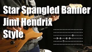The Star Spangled Banner in the same key as Jimi Hendrix Guitar Lesson Tutorial
