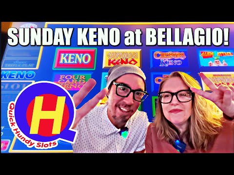 Sunday Bartop KENO Action at Bellagio Las Vegas!