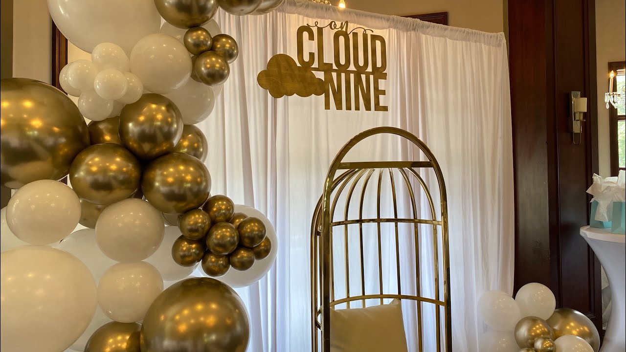 On Cloud 9 balloon garland #balloongarlands #balloondecor #balloons #balloon #diyballoons #ballonart