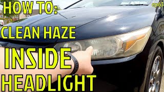 how to remove dust inside headlight/cleaning inside headlight covers/honda stream rn6