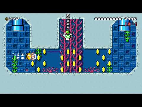 ★ Mysterious Underwater Ruins ★ by Sayuno 🍄 Super Mario Maker 2 😶 No Commentary　#acs