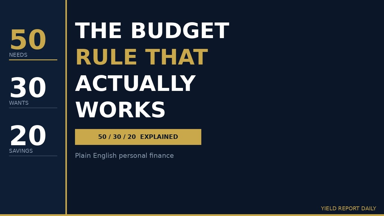 The 50/30/20 rule - The budget rule that actually works