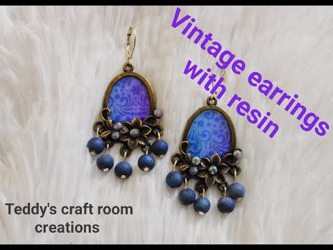 VINTAGE EARRINGS #TEDDYSCRAFTROOM #DIY #RESIN