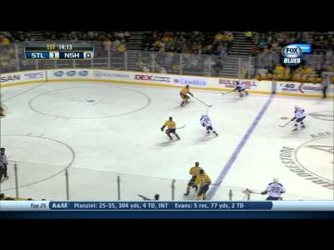 Alexander Steen wrist shot PPG 1-0 St. Louis Blues vs Nashville Predators 10/26/13 NHL Hockey