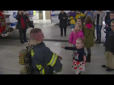 Firefighter surprises his kids after 10 months serving overseas