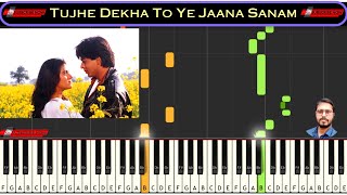 Tujhe Dekha Piano | Tujhe Dekha To Ye Jana Sanam Piano Cover | Piano Notes