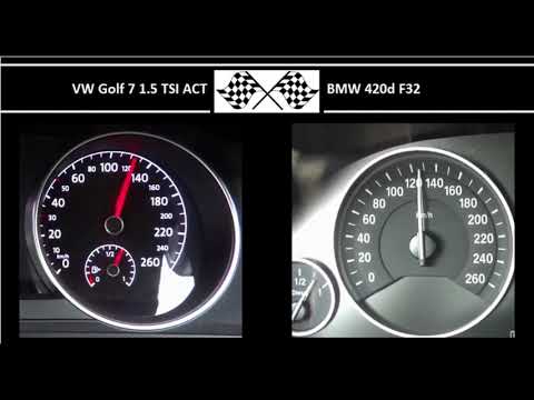 VW Golf 7 1.5 TSI ACT VS. BMW 420d F32 - Acceleration 0-100km/h