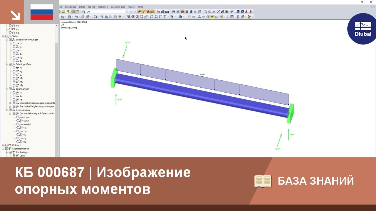 КБ 000687 | Изображение опорных моментов