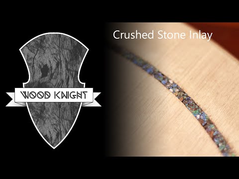 024 - Crushed stone (Azurite) inlay on a tabletop
