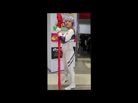 Rei Ayanami from Evangelion Wielding The Spear of Longinus.