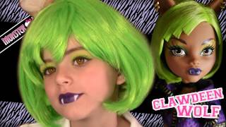 Clawdeen Wolf Dawn of the Dance Monster High Doll Costume Makeup Tutorial for Halloween