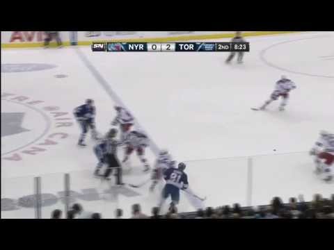 Ryan O'Byrne's 1st as a Leaf Goal - Rangers 0 vs Leafs 2 - Apr 8th 2013 (HD)