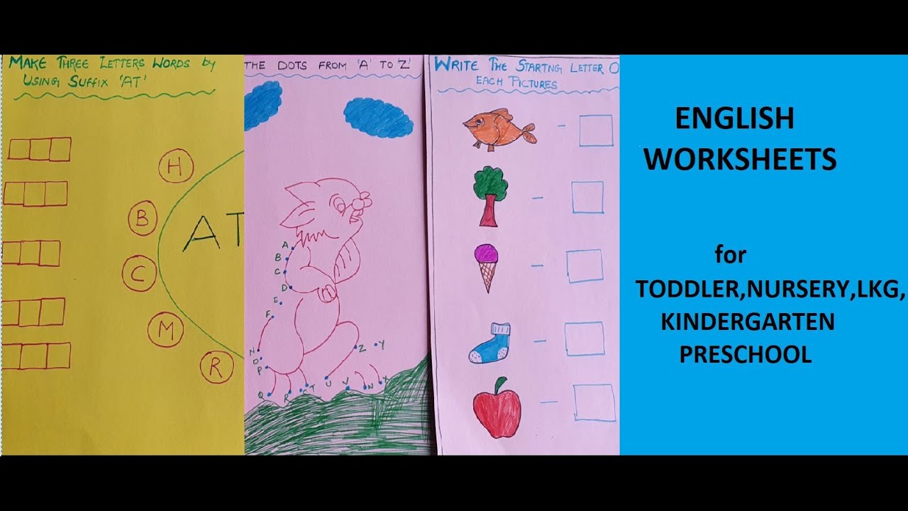 Daily Practice English Worksheets for Toddler, Nursery, LKG, Kindergarten, Preschool |