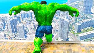 Crazy Hulk Falling Off Highest Buildings (Gta 5 Hulk Gameplay Fails