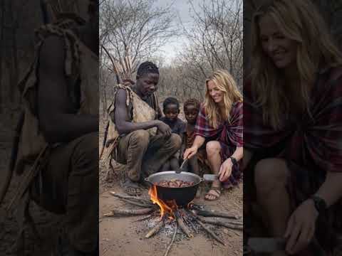 "Hadzabe morning traditions with Mr Chaba and Luna. 🏹❤️"..#short