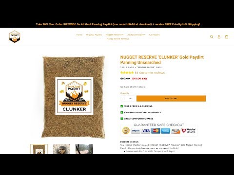 GoldnPaydirt.com, NUGGET RESERVE 'CLUNKER' Gold Paydirt Review 08/17/2019
